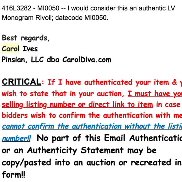 Auth Louis Vuitton Rivoli Business Bag 416L3282 - Picture 7 of 7